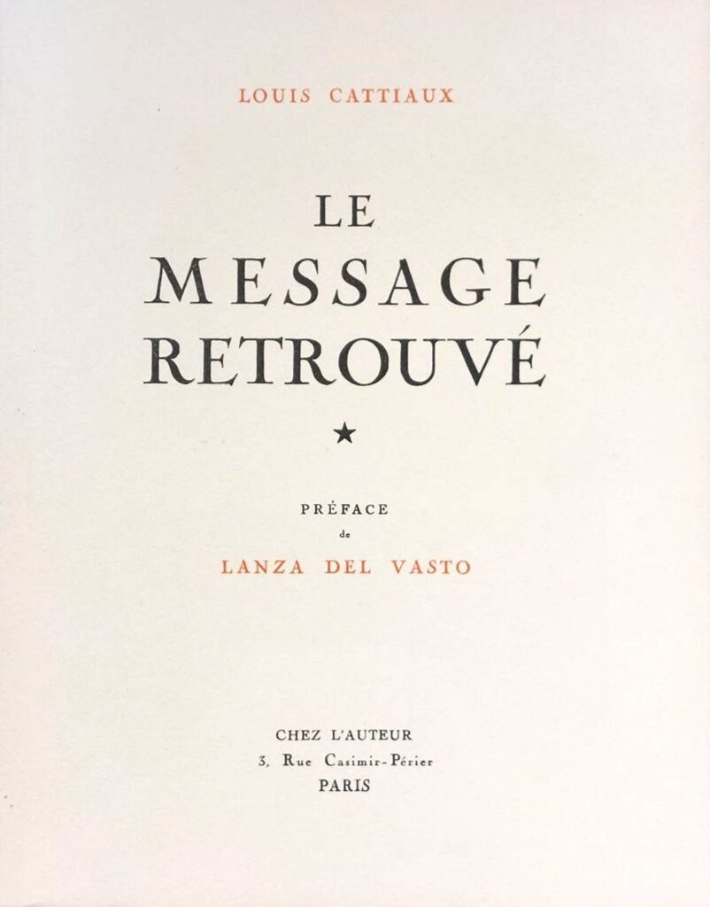 Il Messaggio Ritrovato, edizione originale Denoël 1956